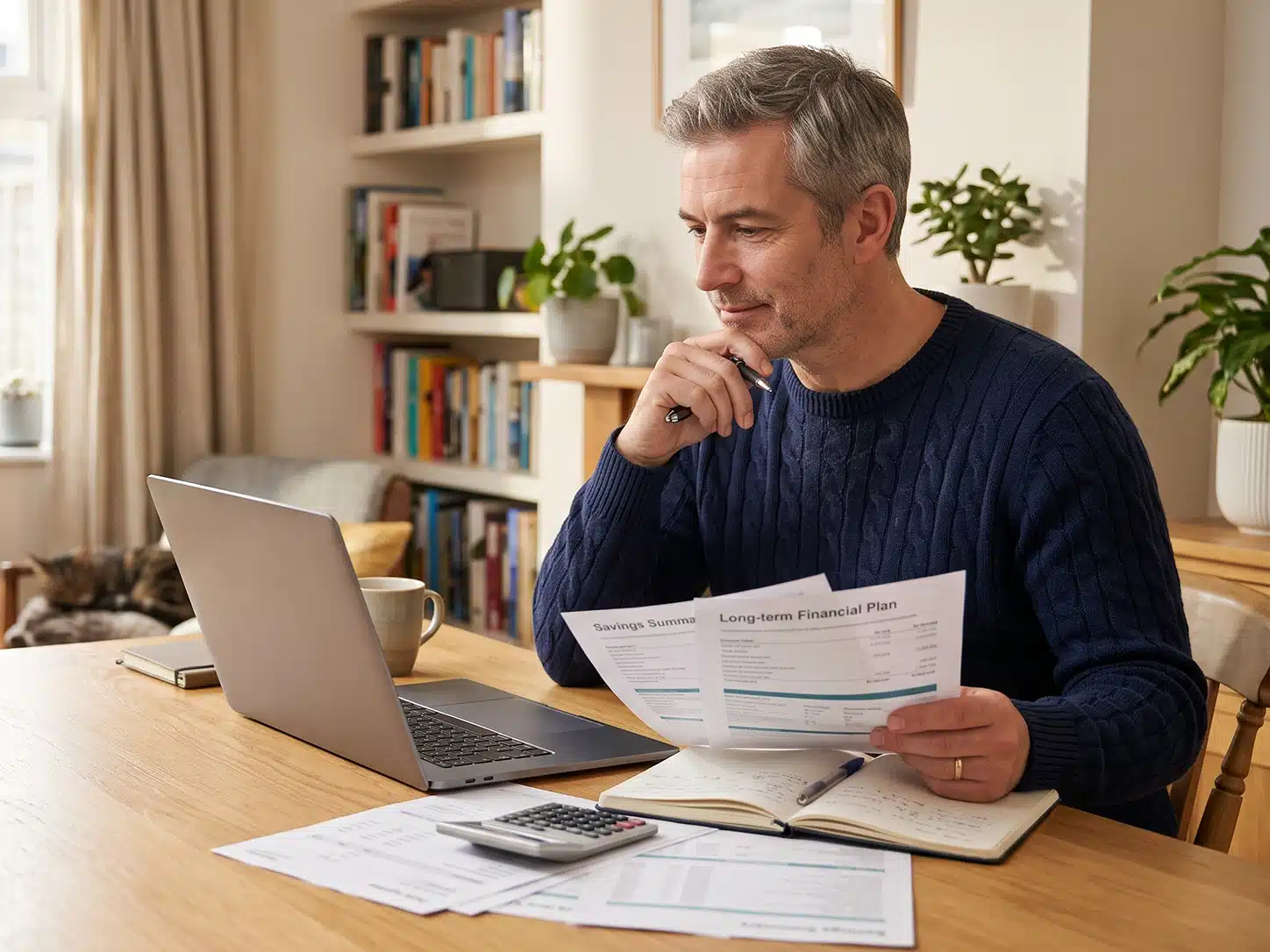 Person reviewing savings and investments to assess whether they are holding too much cash